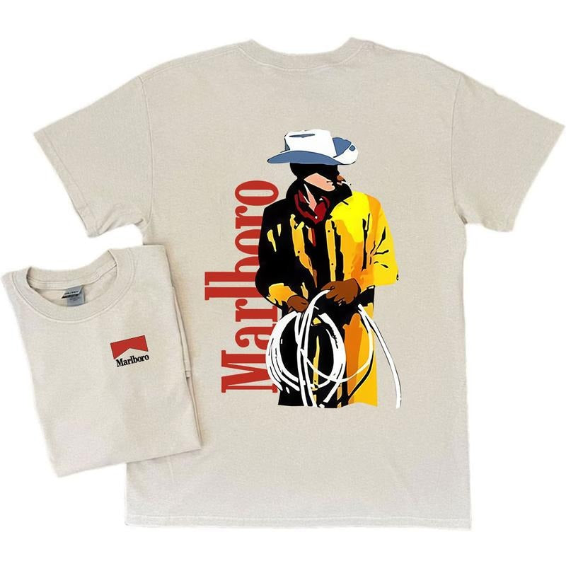 Marlboro T-shirt, Vintage HB Marlboro Cowboy For Men, Full Color Hoodie, Sweatshirt | DripVista.com