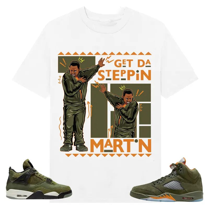 Martin GD Steppin, Shirt to match A J 4 Retro SE Craft Medium Olive, A J 5 olive, Shirt to matching Sneaker Hoodie,...