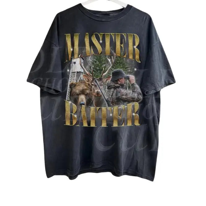 Master Baiter Retro Hunter Vintage Graphic T-Shirt, Vintage Deer Hunter Shirt, Tees For Men, Funny Bear Tee, Husband...