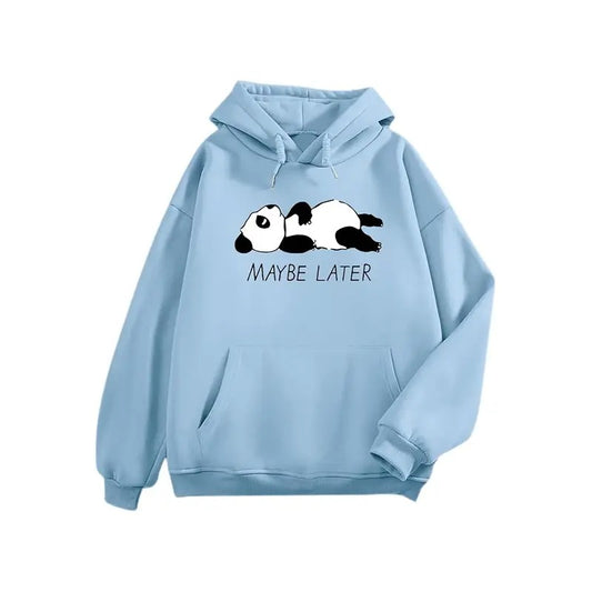 Maybe Later Funny Hoodie Casual Street Style Fleece Fabric Pullover Sweatshirt for Women for Men, Perfect Gift