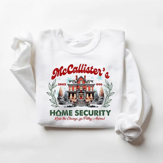 McCallister Home Security Sweatshirt, Christmas Movie Sweater, Funny Christmas Sweatshirt, McCallister Shirt, Christmas Gift, Xmas Movie
