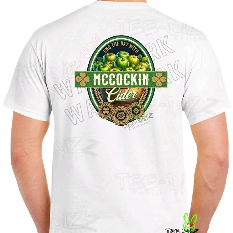 McCockin Cider Men's funny T-shirt- Crewneck humor Menswear Casual Tshirt