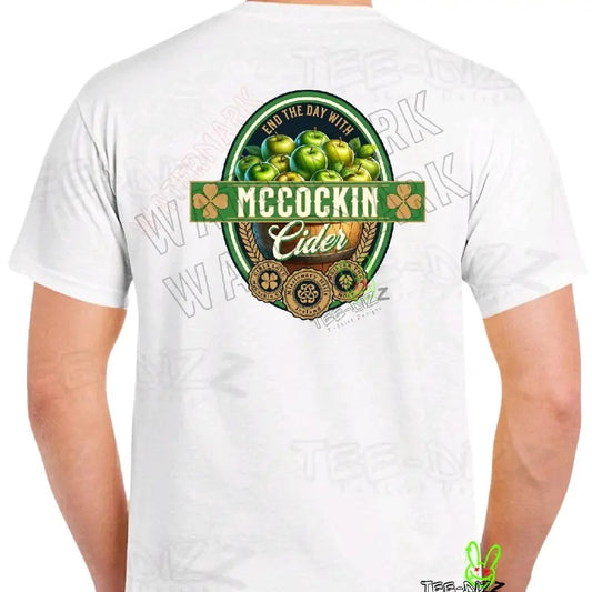 McCockin Cider Men's funny T-shirt- Crewneck humor Menswear Casual Tshirt