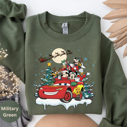 McQueen and Friends Christmas Sweatshirts, Cars McQueen x Mater Xmas Sweatshirt, Merry Christmas Sweatshirt, Trending Crewneck