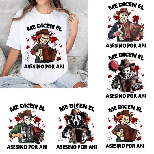 Me Dicen El Asesino Por Ahi Halloween Shirt, Scary Movie Characters Shirt, Funny Killer Breakfast Shirt, Spooky Crunch Costume, Charm Zombie style 02