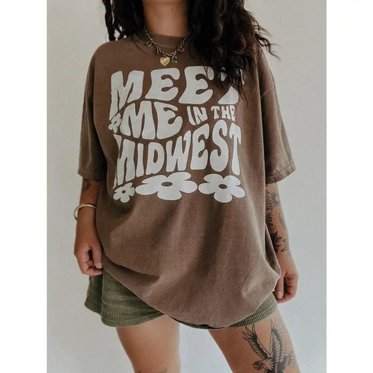Meet Me In The Midwest Tee, midwesterner shirt, Midwest is best, trendy Midwest tee