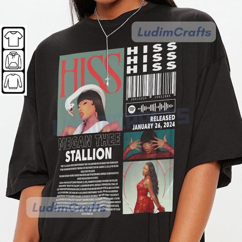 Megan Thee Stallion Music Merch Shirt, HISS Album 90s Tee, MTS Tour 2024 Gift Bootleg Inspired Sweatshirt