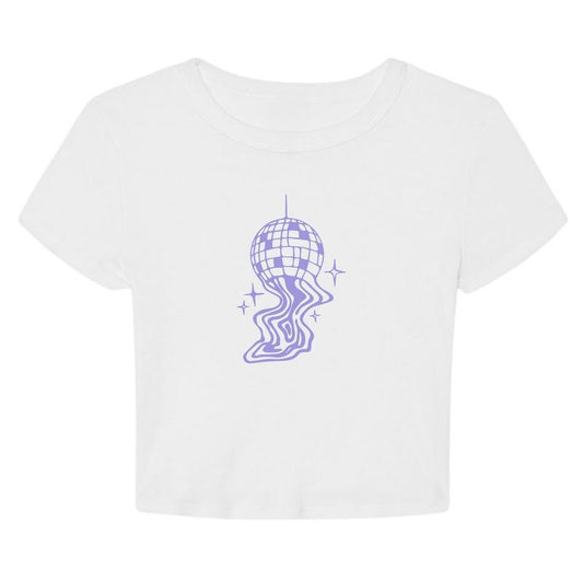 Melting Disco Top, Y2K Graphic T-Shirt, Casual Summer Shirt