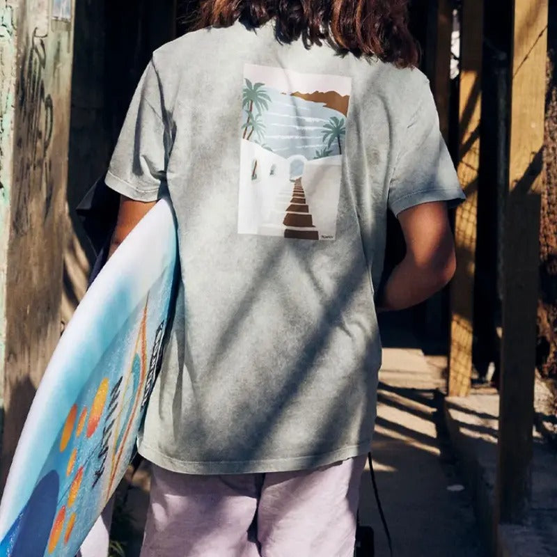 Men Beach Art Back Print T-Shirt Menswear Top Tshirt Streetwear Hoodie, Sweatshirt | DripVista.com