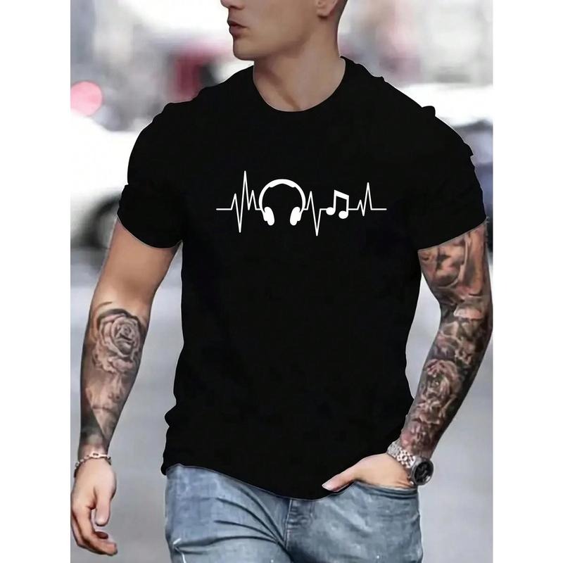 Men Headphone Print T-shirt For Spring And Summer Made in USA Hoodie, Sweatshirt | DripVista.com