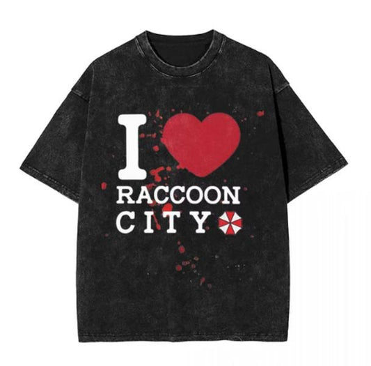 Men I Love Raccoon City Residented Evils 4 Vintage T Shirts Tops Summer Short Sleeve T Shirt Crew Neck Novelty Casual Tee Shirt, Gift For Him, Gift For Her, I love T-Shirt, I heart shirt, Love Shirt, Unisex Shirt