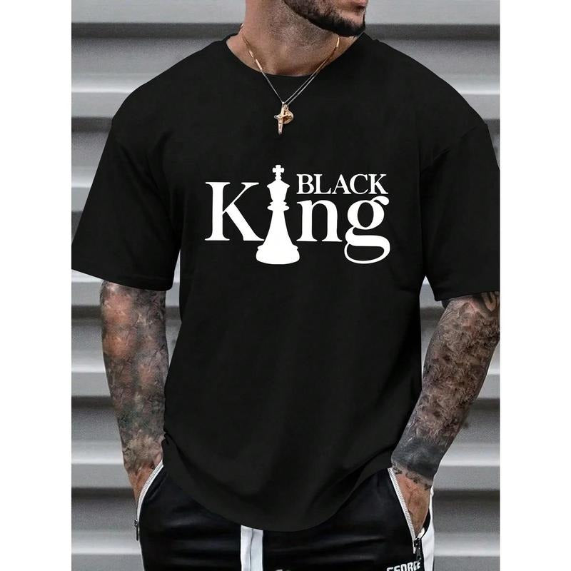 Men Round Neck Letter Printed Casual Commuting T-Shirt Made in USA Hoodie, Sweatshirt | DripVista.com