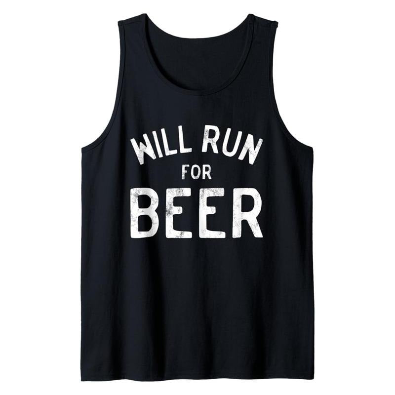 Men'S Cotton Comfy Sleeveless With Beer Print-, Casual Round Tank Tops for Summer, Graphic Tee Men'S Outdoor Clothes,...
