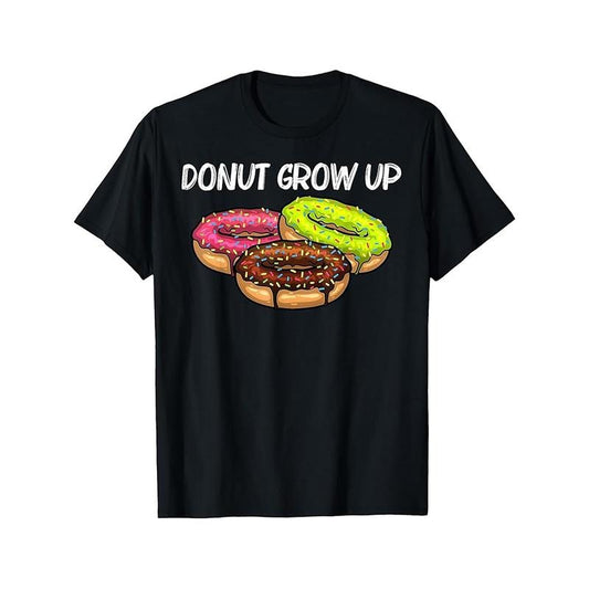 Men'S Cotton Crew Neck T-Shirt with Donut Print - All-Season Sports Style, Regular Fit, Slight Stretch Knit Fabric, Perfect for Donut Lovers made in usa