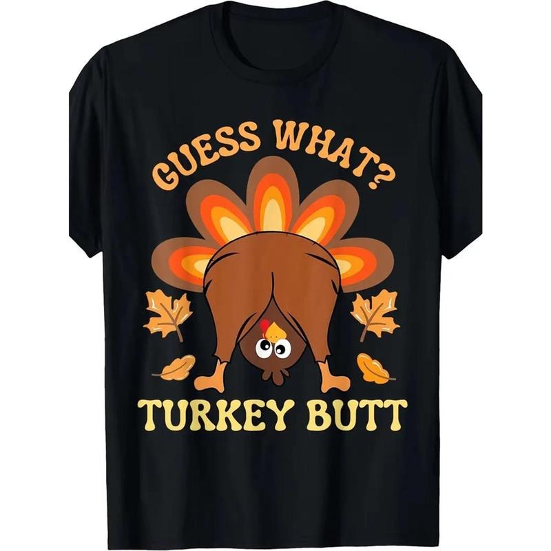 Men'S Thanksgiving Turkey Graphic T-Shirt, 100% Cotton, Casual Crew Neck, Short Sleeve, Regular Fit, Geometric Pattern,...