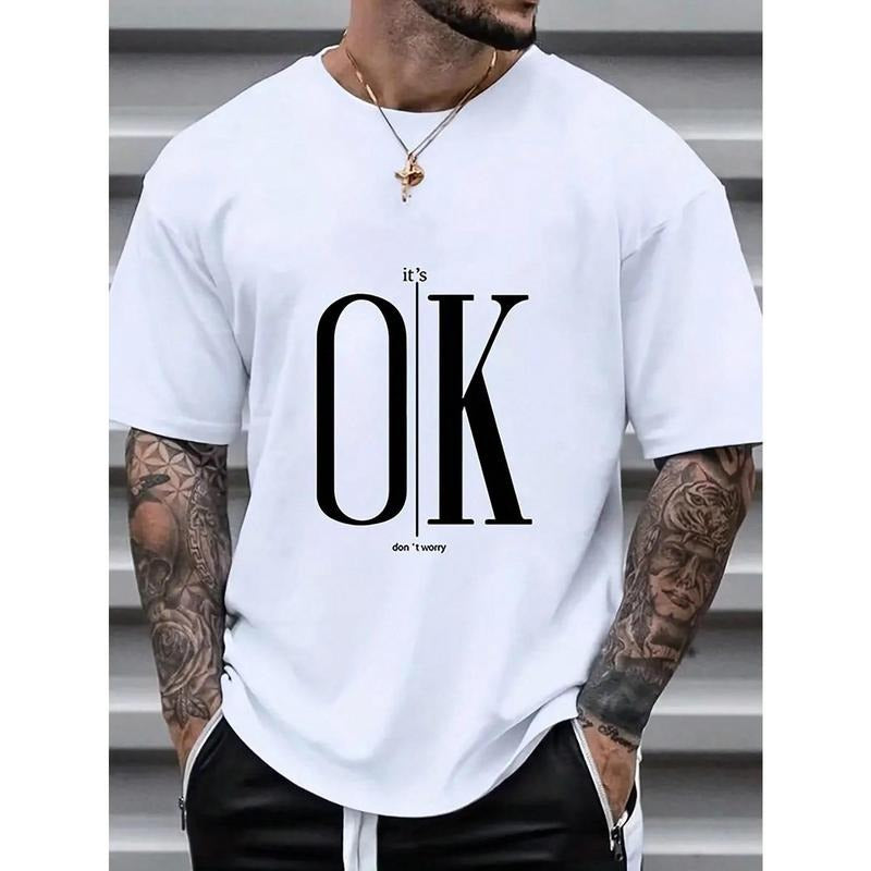 Men Slogan Graphic Tee For Spring And Summer Made in USA
