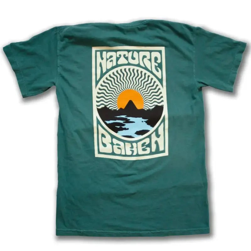Men Vintage Casual Sunset Woods Nature Print T-shirt Menswear Top Tshirt Streetwear Hoodie, Sweatshirt | DripVista.com