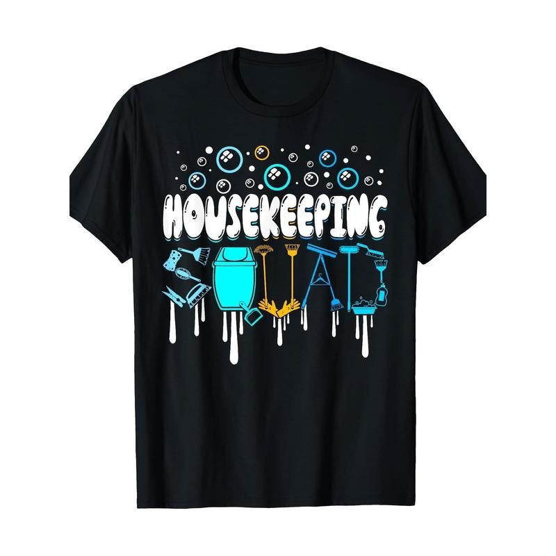 Men'WB shield "Housekeeping Squad" Graphic Cotton T-Shirt
