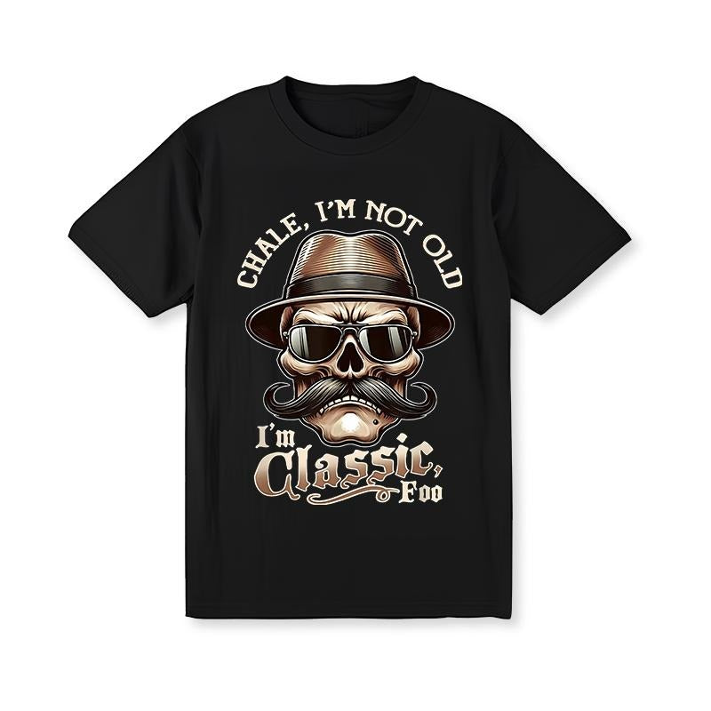 Men'WB shield "Swoosh'Bat brand Not Old, Swoosh'Bat brand Classic Foo" Graphic Tee - Funny Cholo Chicano Lowrider Design,...