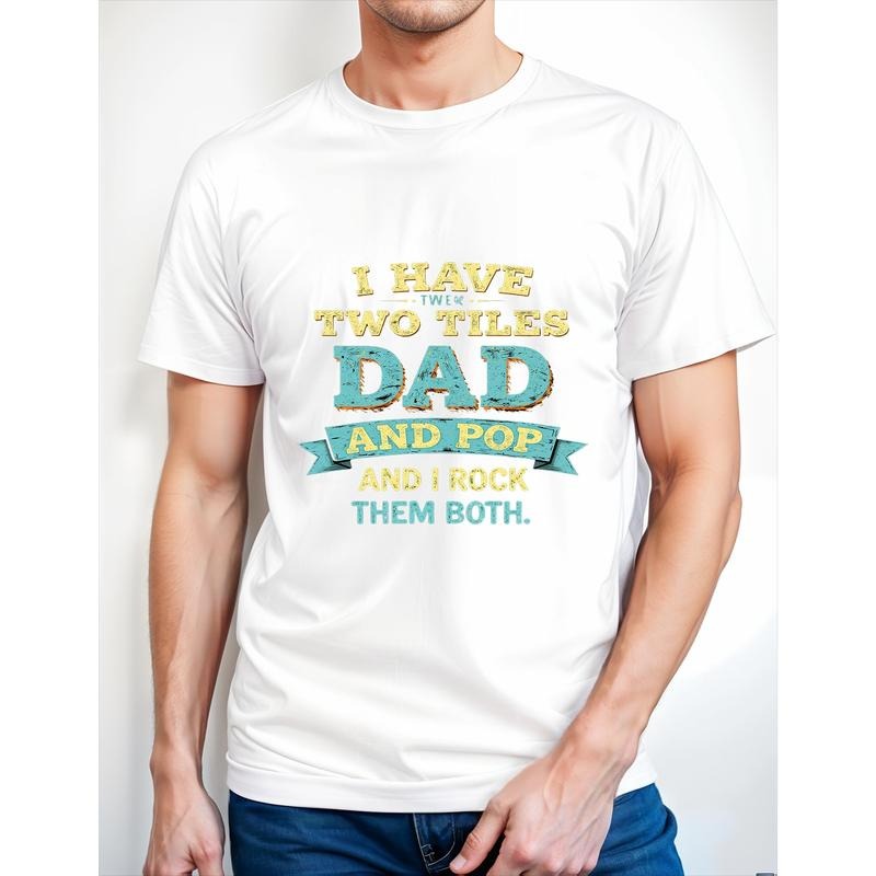 Men'WB shield "Swoosh Have Two Titles Dad & Pop" Graphic T-Shirt