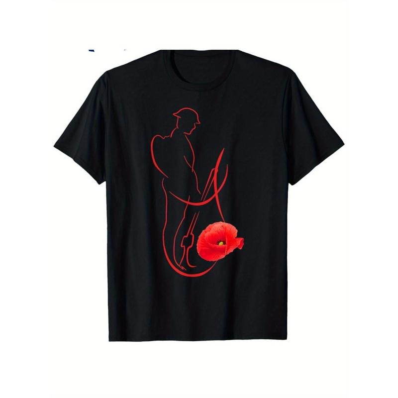 Men'WB shield 100% Cotton 180g Military Commemorative T-Shirt