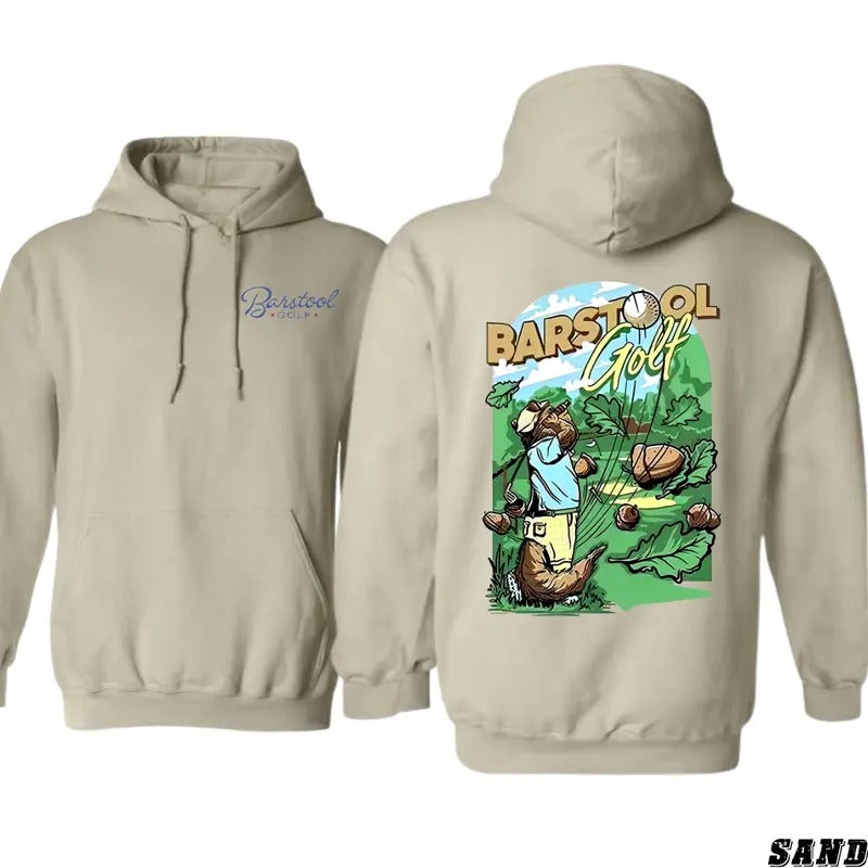 Men'WB shield Barstool Golf Hoodie - Fun Golfing Squirrel Design - Sweaters, Menswear T-Shirts, Sweatshirt | DripVista.com