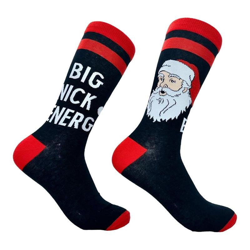 Men'WB shield Big Nick Energy Socks Funny Xmas Fat Santa Claus Saint Nicholas Footwear Funny Graphic Socks Comfortable...