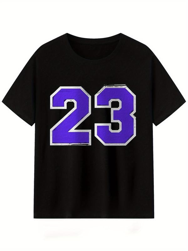 Men'WB shield Black #23 Print Cotton T-Shirt