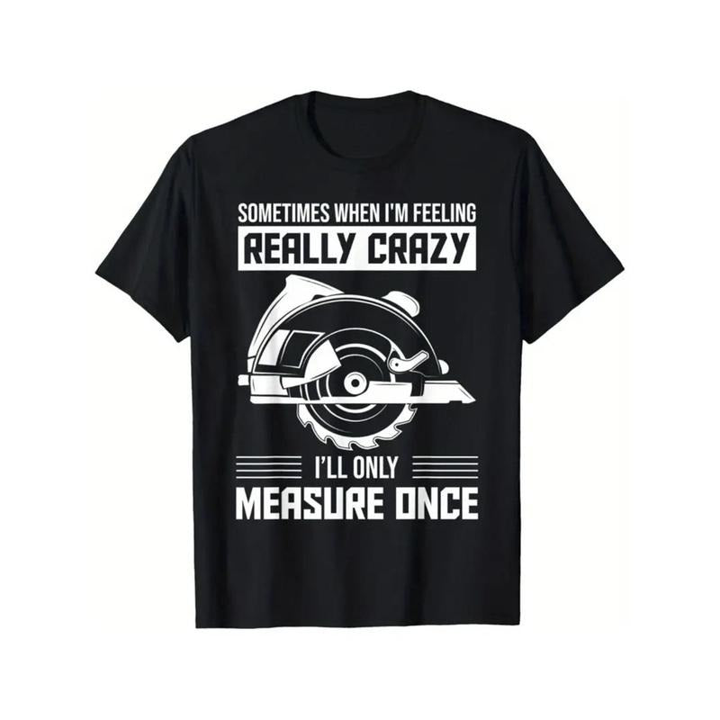 Men'WB shield Black 100% Cotton Graphic T-Shirt with Slogan & Power Tool Design - Loose Fit Casual Short Sleeve Tee,...