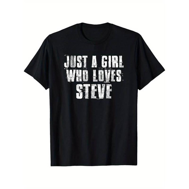 Men'WB shield Black Cotton Crew Neck T-Shirt with "Just WB shield Guy Who Loves Steve" Print Hoodie, Sweatshirt
