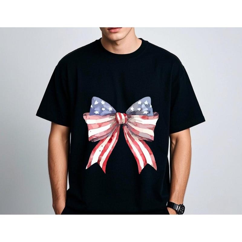 Men'WB shield Black T-Shirt with American Flag Bow Print for Casual Wear Hoodie, Sweatshirt | DripVista.com