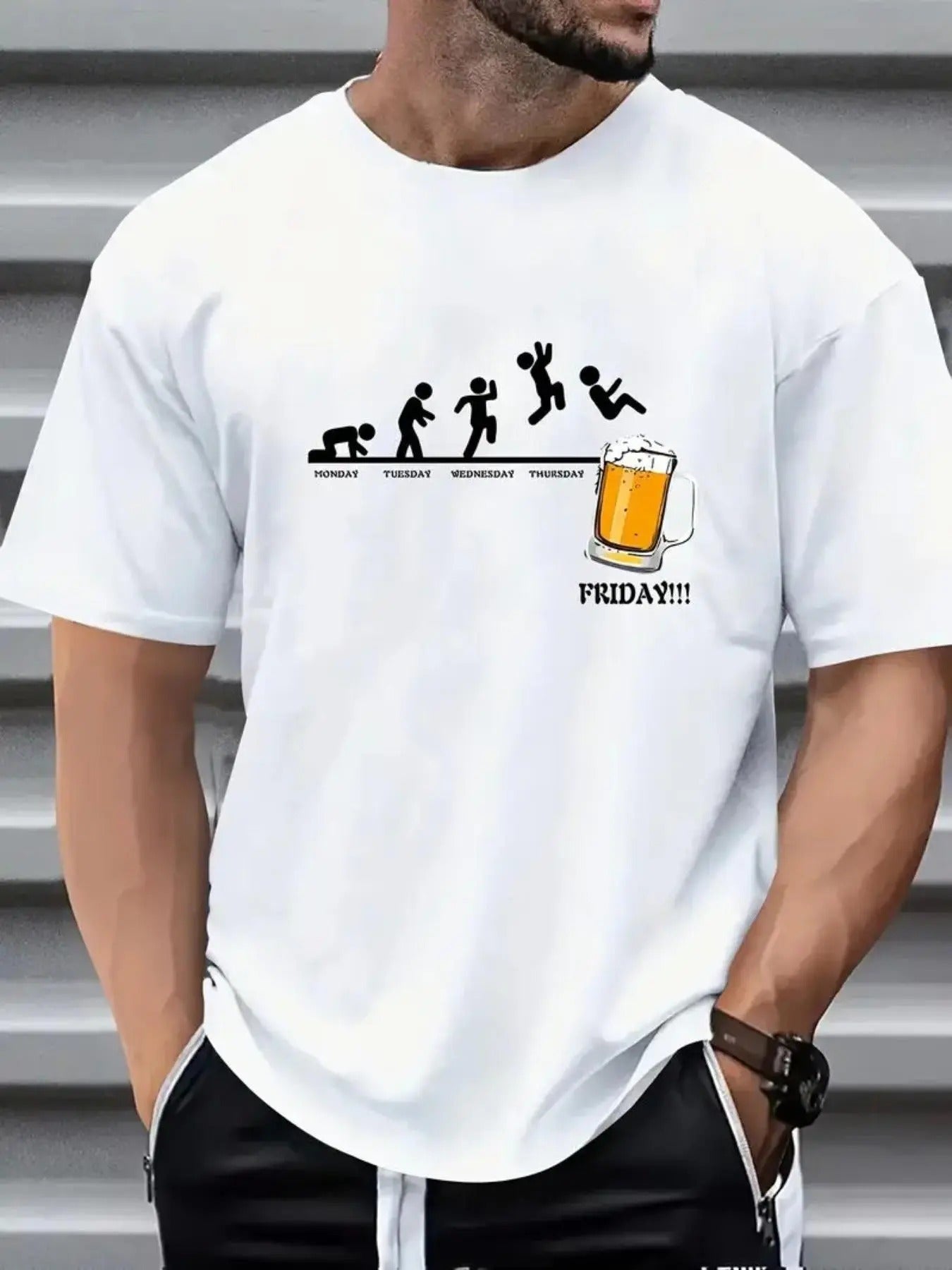 Men'WB shield Cartoon & Letter Print Round Neck Tee, Regular Fit Casual Short Sleeve T-shirt for Daily Wear, Men'WB...
