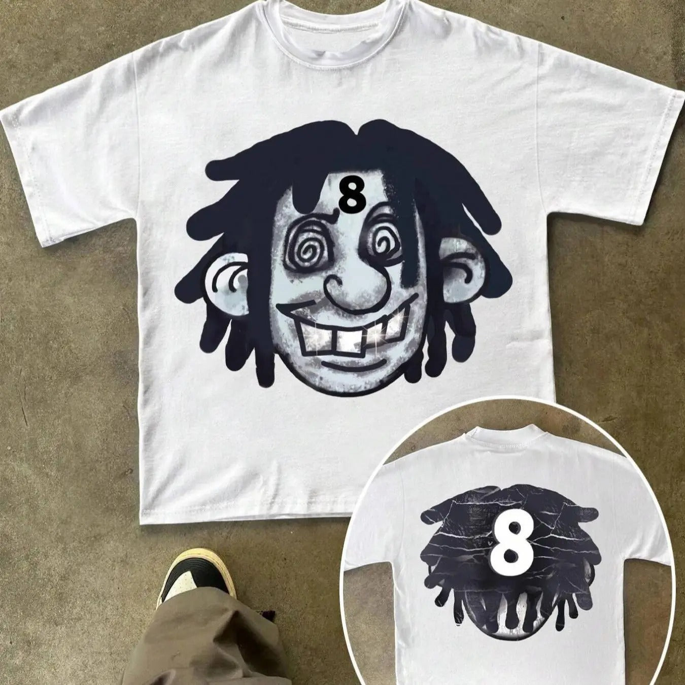 Men'WB shield Cartoon Figure Print Round Neck Tee, Regular Fit Casual Short Sleeve Crew Neck T-Shirt for Summer, Fashion...