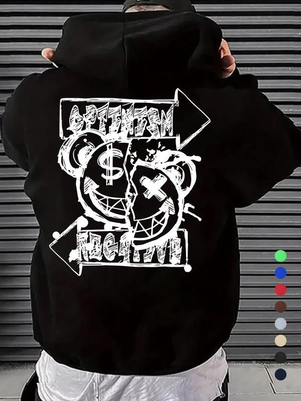 Men'WB shield Cartoon Graphic Print Pocket Drawstring Hoodie, Regular Fit Casual Long Sleeve Hooded Sweatshirt, Men'WB...
