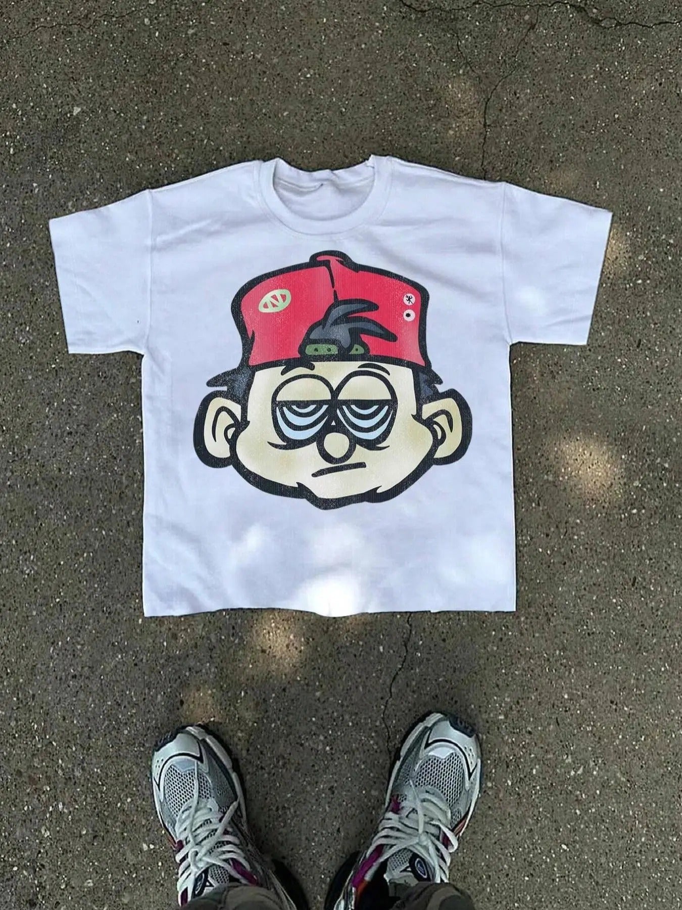 Men'WB shield Cartoon Round Neck Graphic Tee, Regular Fit Casual Short Sleeve T-shirt for Summer, Men'WB shield Top for...