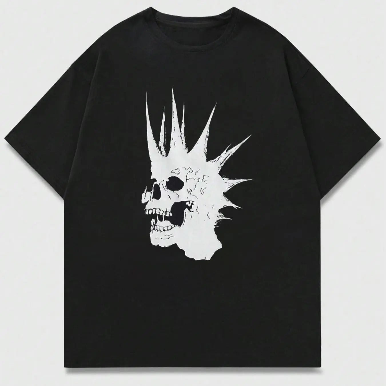 Men'WB shield Cartoon Skull Print Round Neck Tee, Regular Fit Casual Drop Shoulder Short Sleeve T-shirt, Men'WB shield...