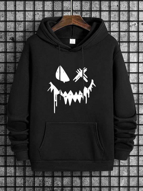 Men'WB shield Cartoon TNF Print Drop Shoulder Hoodie, Fashion Casual Regular Fit Drawstring Pocket Hooded Sweatshirt for...