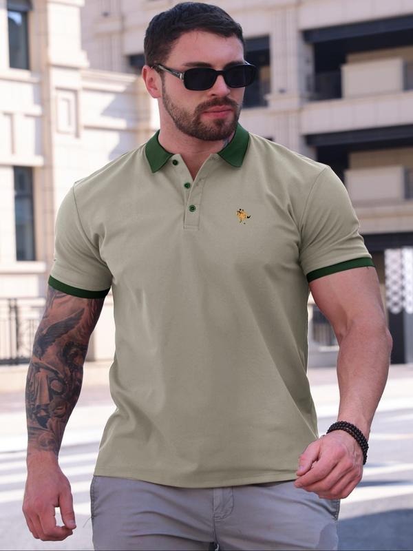 Men'WB shield Colorblock Short Sleeve Polo Shirt, Regular Fit Casual Fashion Comfy Top for Summer, Men'WB shield TNF for...