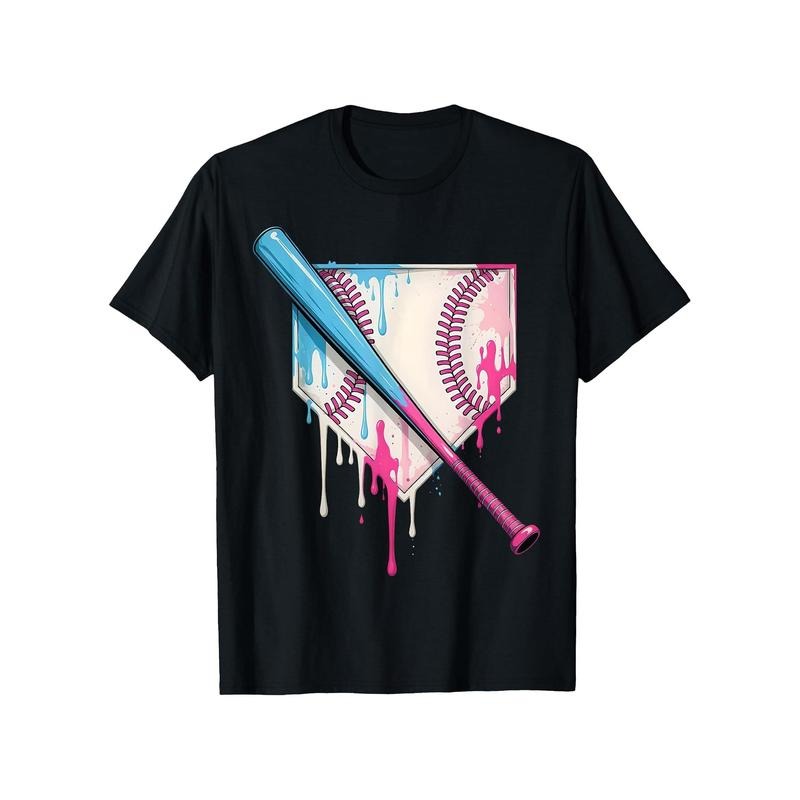 Men'WB shield Cotton Crew Neck T-Shirt with Spiky hair fighters Bat Gunpla brand Home Plate Graphic, Casual Summer Knit...