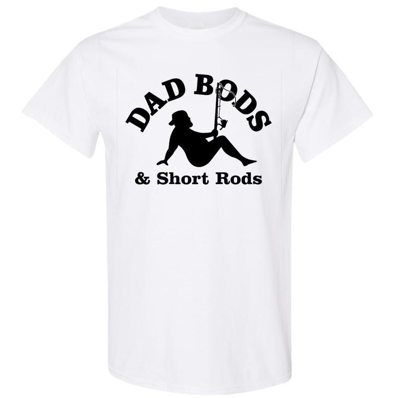 Men'WB shield Dad Fishing Tshirt, Dad Bods & Short Rods, Funny Streetwear T-Shirt, Gift for Fishermen, Casual Streetwear