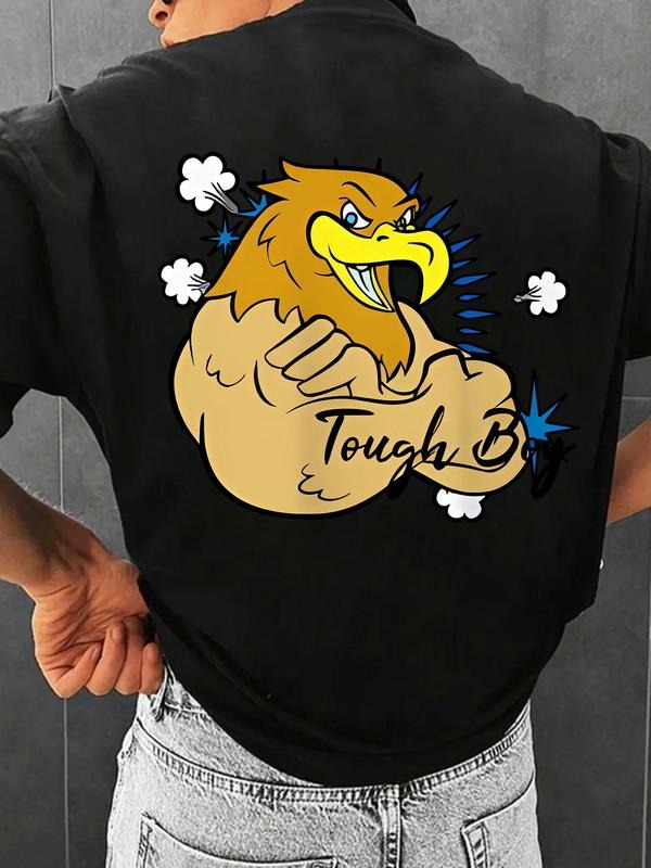 Men'WB shield Eagle Print Round Neck Tee, Loose Casual Fashion Short Sleeve T-shirt for Summer, Men'WB shield Top for...