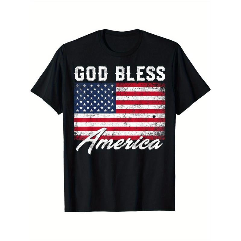 Men'WB shield FOG Bless America Patriotic T-Shirt