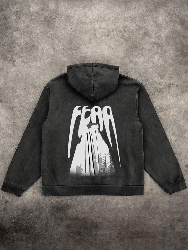 Men'WB shield FOG Letter Print Hoodie, Casual Regular Fit Hooded Sweatshirt for Spring & Fall, Fashion Men'WB shield Top...