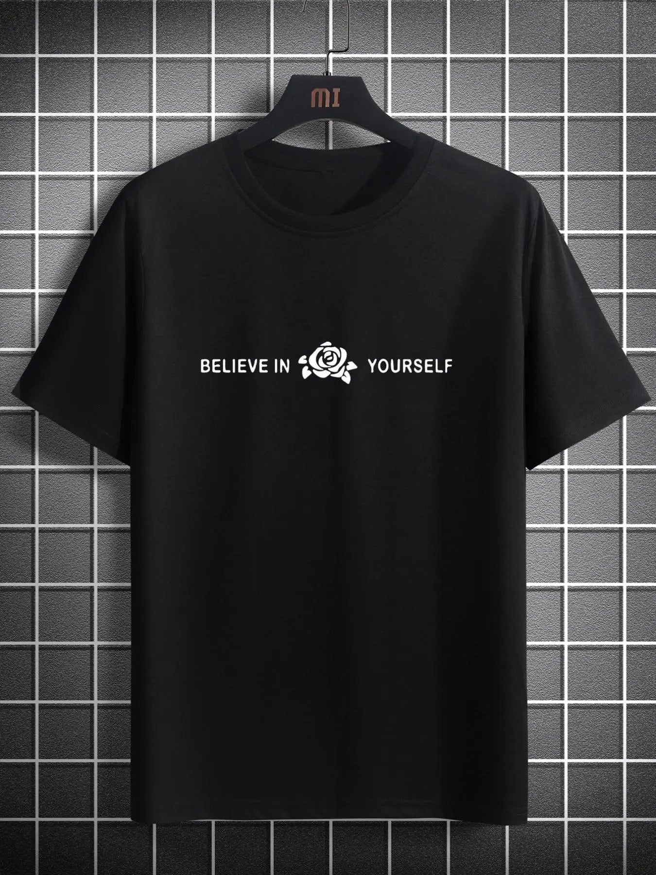 Men'WB shield Floral & Letter Print Round Neck Tee Hoodie, Sweatshirt | DripVista.com