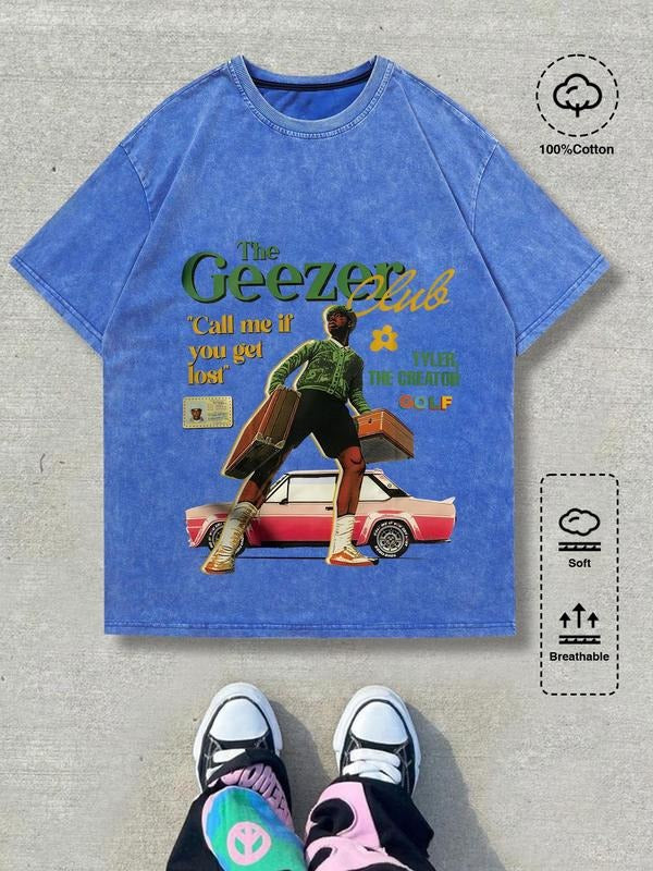 Men'WB shield Gothic Short Sleeve T-Shirt, Loose Casual Retro Hip Hop Round Neck Tee for Daily Wear, Men'WB shield Top...