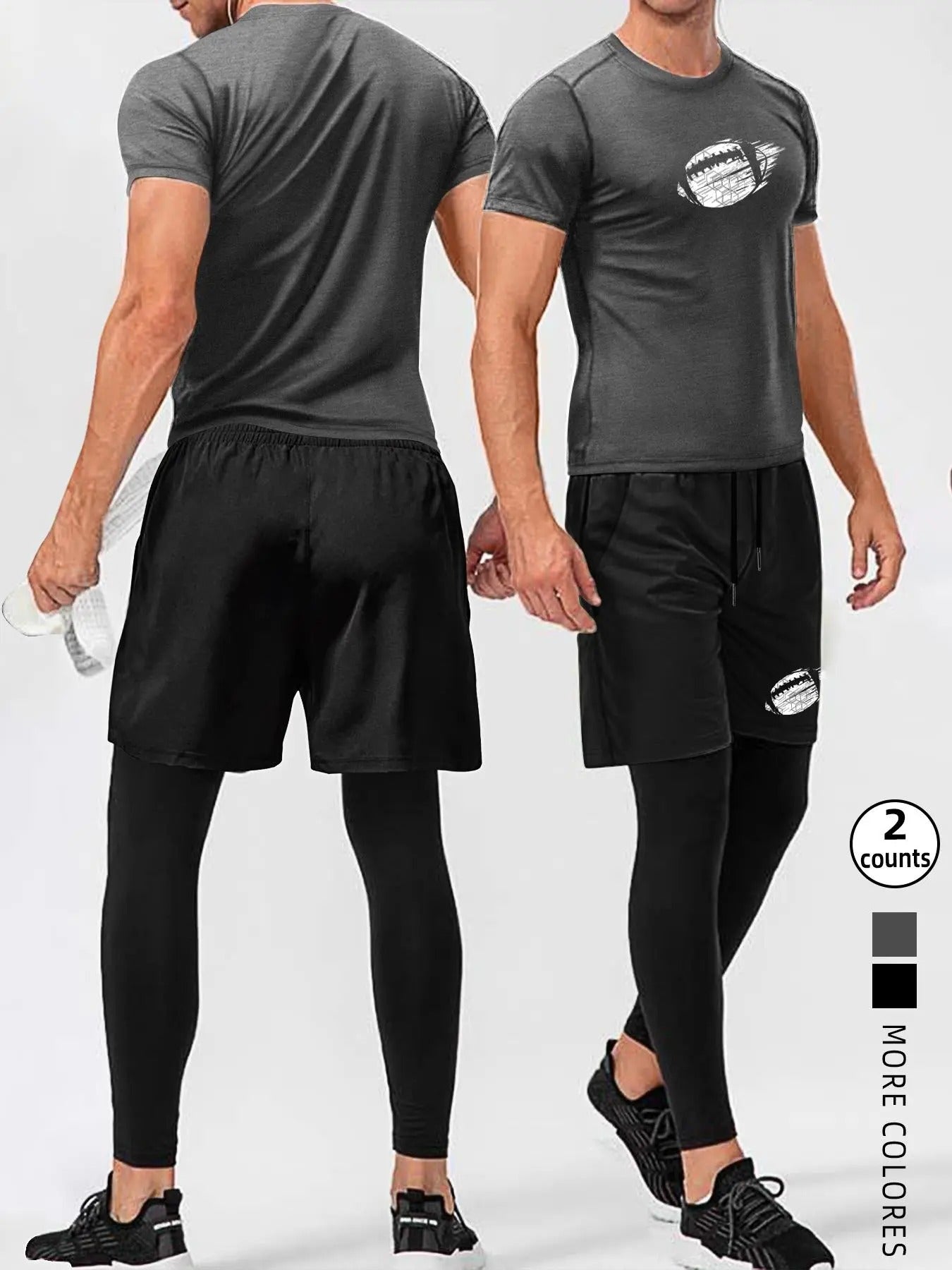 Men'WB shield Graphic Print 2 Red plumber brand Swoosh Short Sleeve Tee & Drawstring Waist Pants Set, Loose Casual Street Round Neck T-shirt & Trousers, Men'WB shield Outfits for Spiky hair fighters Seasons