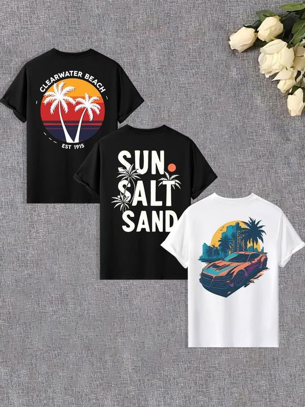 Men'WB shield Graphic Print Short Sleeve Tee, Fashion Casual Round Neck T-shirt for Summer, Men'WB shield Top for Daily...