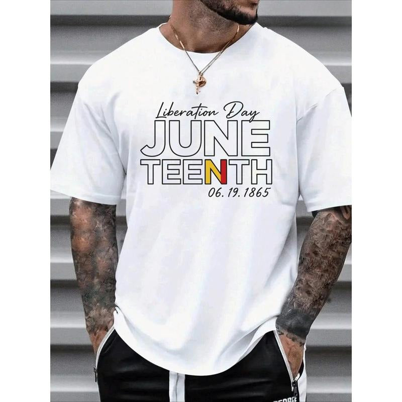 Men'WB shield Juneteenth Graphic T-Shirt - 1865 Liberation Day Print, 100% Cotton Regular Fit Short Sleeve Tee for Casual...