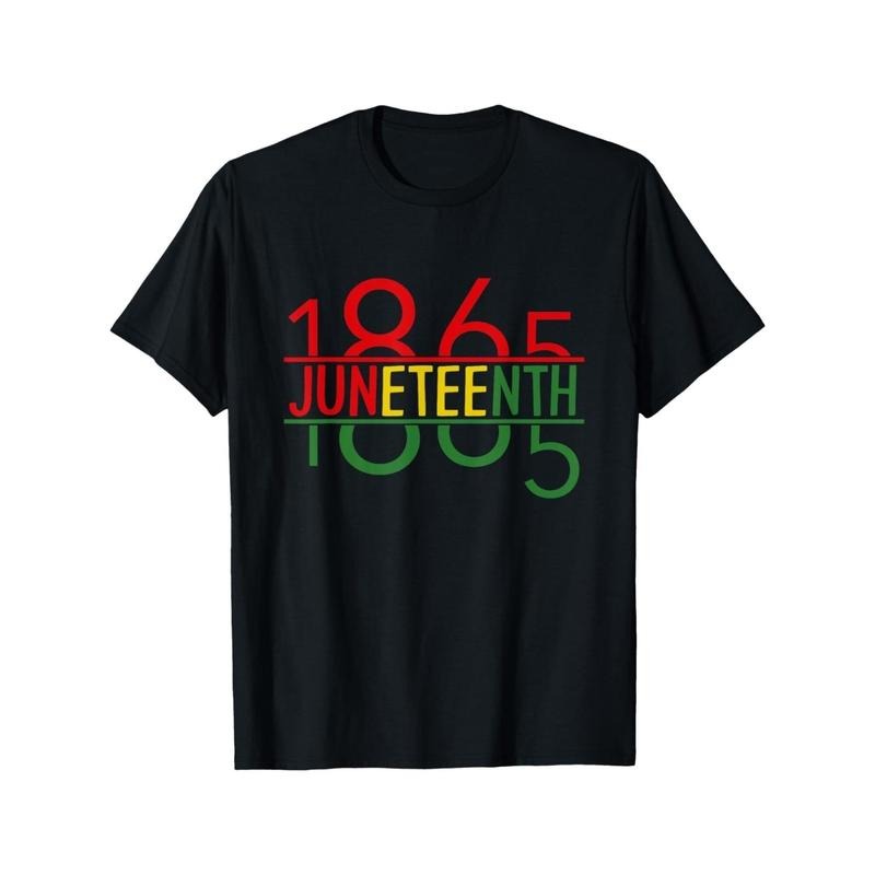 Men'WB shield Juneteenth Independence Day 1865 African American History T-Shirt - Black Tee Emancipation Dates - Loose...