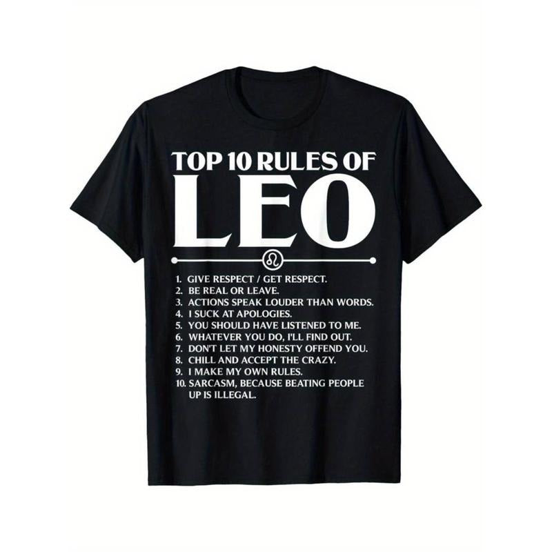 Men'WB shield Leo Zodiac Sign Cotton T-Shirt